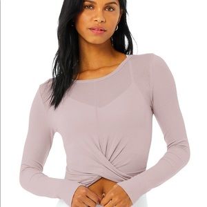 Alo Yoga Lavender Dust Cover Long Sleeve Top